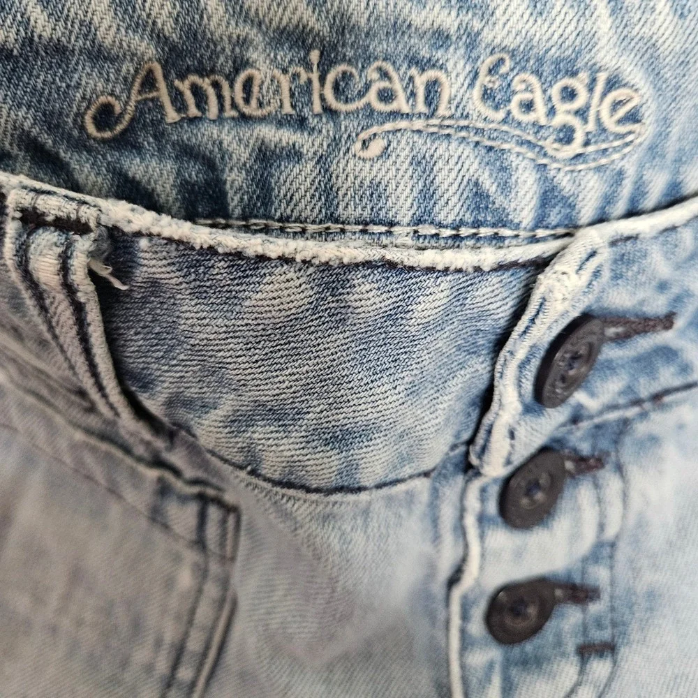 Y2K American Eagle Cargo 4 Pocket Shorts Womens 8 Low Rise‎ Button Fly Distress